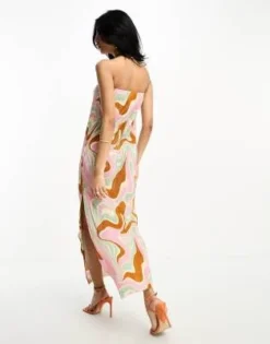 ASOS DESIGN - Vestito Midi A Fascia Plissé Con Stampa Marmorizzata -Vendite ASOS Maternity || RIVER ISLAND || Monki 204819911 3