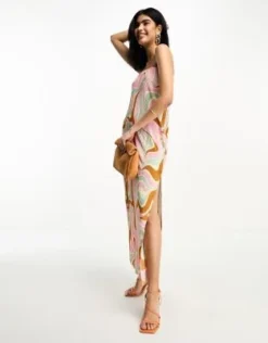 ASOS DESIGN - Vestito Midi A Fascia Plissé Con Stampa Marmorizzata -Vendite ASOS Maternity || RIVER ISLAND || Monki 204819911 4