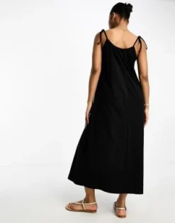 New Look - Vestito Midi In Jersey Nero Con Spalline Sottili -Vendite ASOS Maternity || RIVER ISLAND || Monki 204836499 3