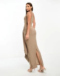 ASOS DESIGN Tall - Vestito Midi Grigio Monospalla Con Nodo Raccolto Oversize -Vendite ASOS Maternity || RIVER ISLAND || Monki 204843211 3