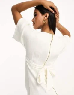 Closet London Maternity - Vestito Longuette Midi Color Crema A Coste -Vendite ASOS Maternity || RIVER ISLAND || Monki 204885665 3