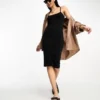 ASOS DESIGN - Vestito Midi Con Spalline Sottili Nero Senza Cuciture