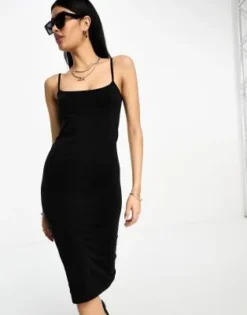ASOS DESIGN - Vestito Midi Con Spalline Sottili Nero Senza Cuciture -Vendite ASOS Maternity || RIVER ISLAND || Monki 204900280 4