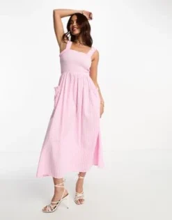 Nobody's Child - Dionne - Vestito Midi Rosa A Quadretti -Vendite ASOS Maternity || RIVER ISLAND || Monki 204953566 3