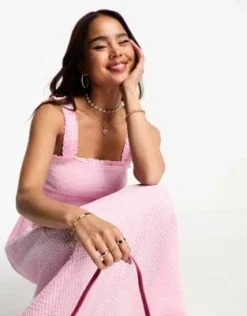 Nobody's Child - Dionne - Vestito Midi Rosa A Quadretti -Vendite ASOS Maternity || RIVER ISLAND || Monki 204953566 4