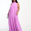 ASOS Edition Curve - Vestito Lungo In Chiffon Viola Senza Maniche