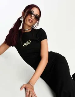 COLLUSION X TAMMY - Vestito T-shirt Con Gonna Al Polpaccio Nero -Vendite ASOS Maternity || RIVER ISLAND || Monki 204959134 3