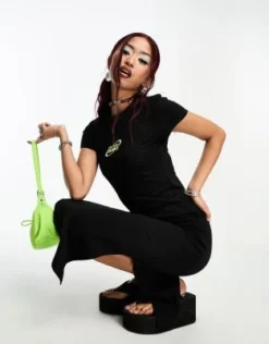 COLLUSION X TAMMY - Vestito T-shirt Con Gonna Al Polpaccio Nero -Vendite ASOS Maternity || RIVER ISLAND || Monki 204959134 4