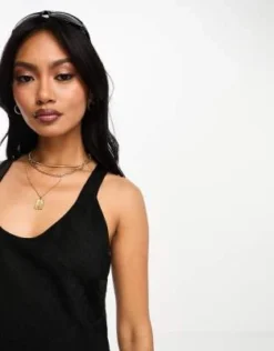 River Island - Vestito Lungo In Raso Nero -Vendite ASOS Maternity || RIVER ISLAND || Monki 204990062 3