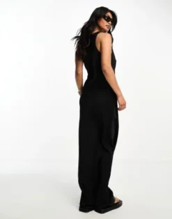 River Island - Vestito Lungo In Raso Nero -Vendite ASOS Maternity || RIVER ISLAND || Monki 204990062 4