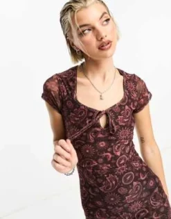 Daisy Street - Vestito Midi Stile Grunge Marrone Cachemire -Vendite ASOS Maternity || RIVER ISLAND || Monki 205013497 4