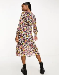 JDY Petite - Vestito Midi A Fiori Multicolore Con Volant -Vendite ASOS Maternity || RIVER ISLAND || Monki 205128083 2