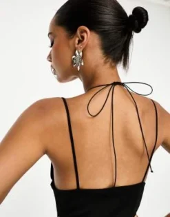 ASOS DESIGN - Vestito Midi Nero Con Spalline Sottili -Vendite ASOS Maternity || RIVER ISLAND || Monki 205141545 3