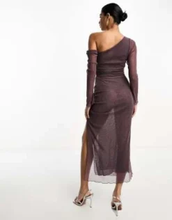 ASOS DESIGN - Vestito Midi Viola Glitterato Trasparente Con Fiori Applicati -Vendite ASOS Maternity || RIVER ISLAND || Monki 205193031 3