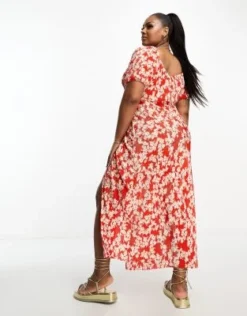 ASOS DESIGN Curve - Vestito Midi Plissé A Portafoglio A Fiorellini Con Allacciatura Laterale -Vendite ASOS Maternity || RIVER ISLAND || Monki 205202894 3