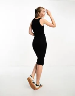 PULL & BEAR Pull&Bear - Vestito Midi Con Scollo A Vogatore Nero Con Cut-out -Vendite ASOS Maternity || RIVER ISLAND || Monki 205232055 4