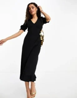 Nobody's Child Petite - Delilah - Vestito Midi Nero -Vendite ASOS Maternity || RIVER ISLAND || Monki 205234006 4