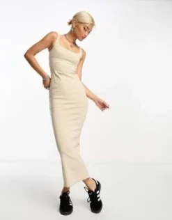 Bershka - Vestito Con Scollo Rotondo E Gonna Al Polpaccio écru -Vendite ASOS Maternity || RIVER ISLAND || Monki 205292857 3