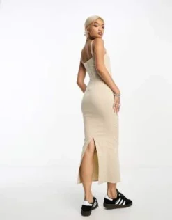 Bershka - Vestito Con Scollo Rotondo E Gonna Al Polpaccio écru -Vendite ASOS Maternity || RIVER ISLAND || Monki 205292857 4