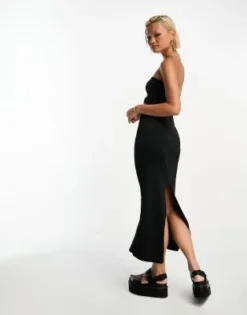 Bershka - Vestito Midi Con Cut-out Sul Davanti Nero -Vendite ASOS Maternity || RIVER ISLAND || Monki 205314277 4