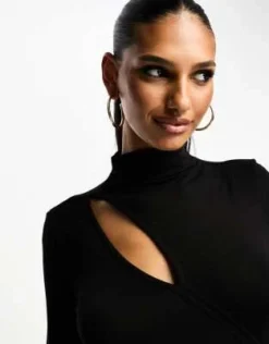 ASOS DESIGN - Vestito Midi Nero Con Maniche Lunghe E Cut-out -Vendite ASOS Maternity || RIVER ISLAND || Monki 205330329 4